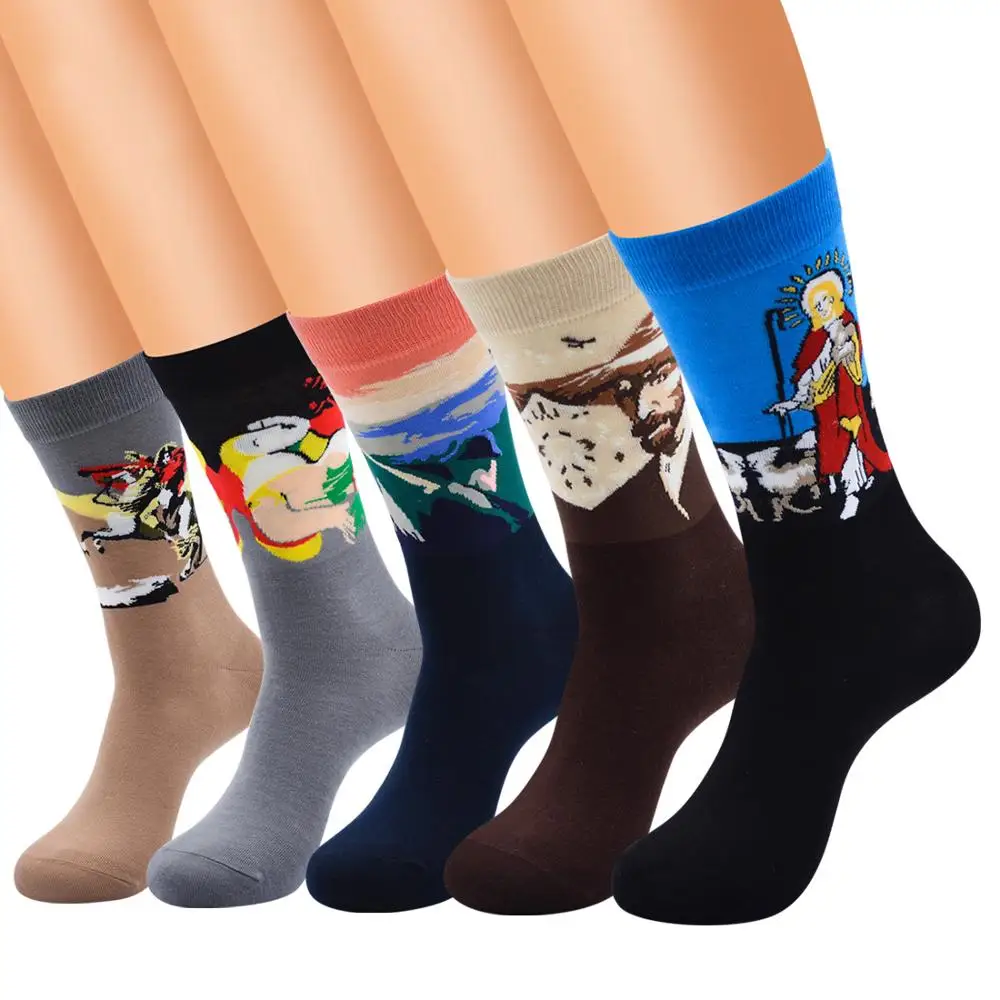 

Women's socks Cartoons Novelties 2020 Gift for men Sock Vogue Novelty Funny Avatar Graphic Harajuku Happy Christmas Colored sock