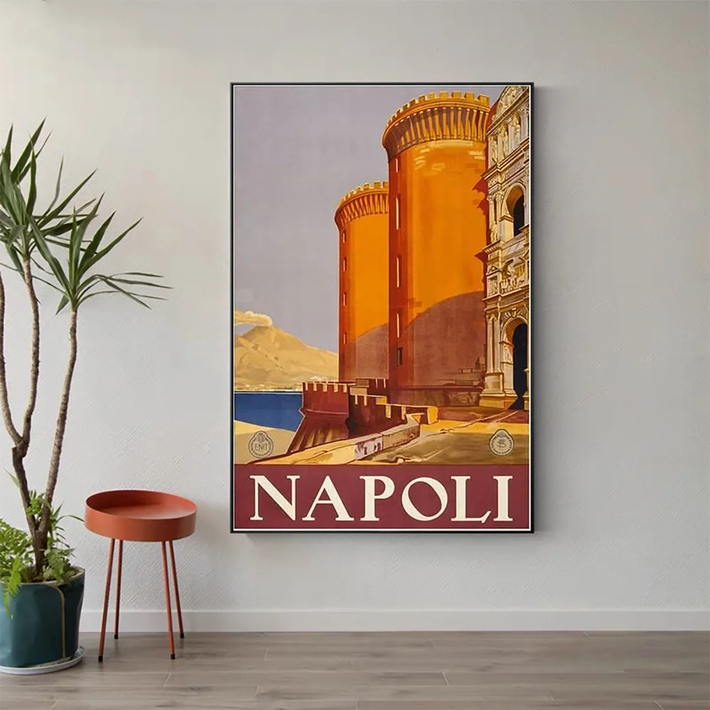 

W509 Silk Fabric Poster Wall Art Decor NAPOLI VINTAGE Classic Movie Trend Fashion Decoration Bright Gift