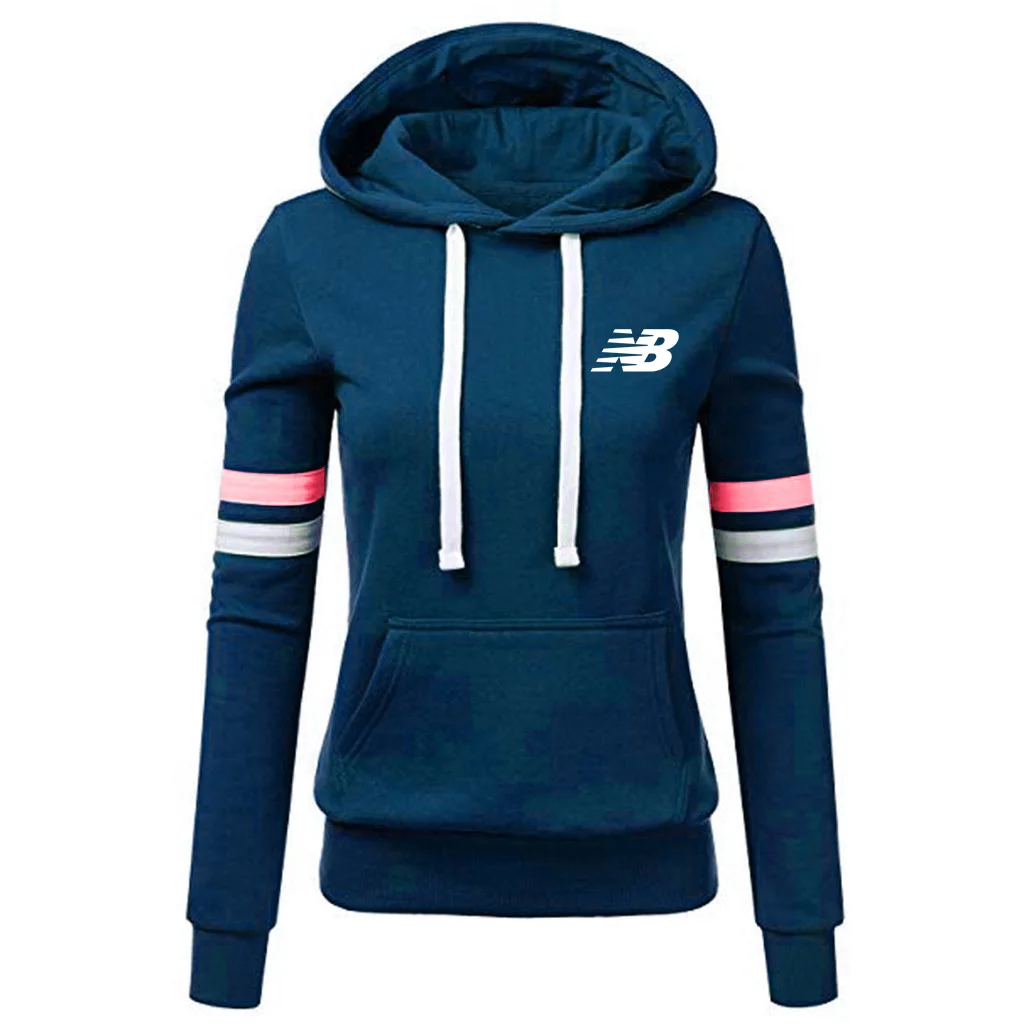

Autumn Women Hoodies Print Splice Sweatshirt Cotton Casual Fashion Street Hooded Tops Clothes S-3xl