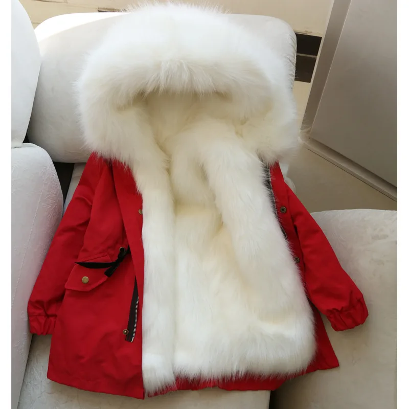 as picture Dollplus/-30 градусов новая одежда для девочек с длинными рукавами, одежда с мехом зимняя куртка теплая детская одежда утепленный пуховик с капюшоном, пальто из искусственного меха подростков верхняя одежда; парка - Цвет: as picture