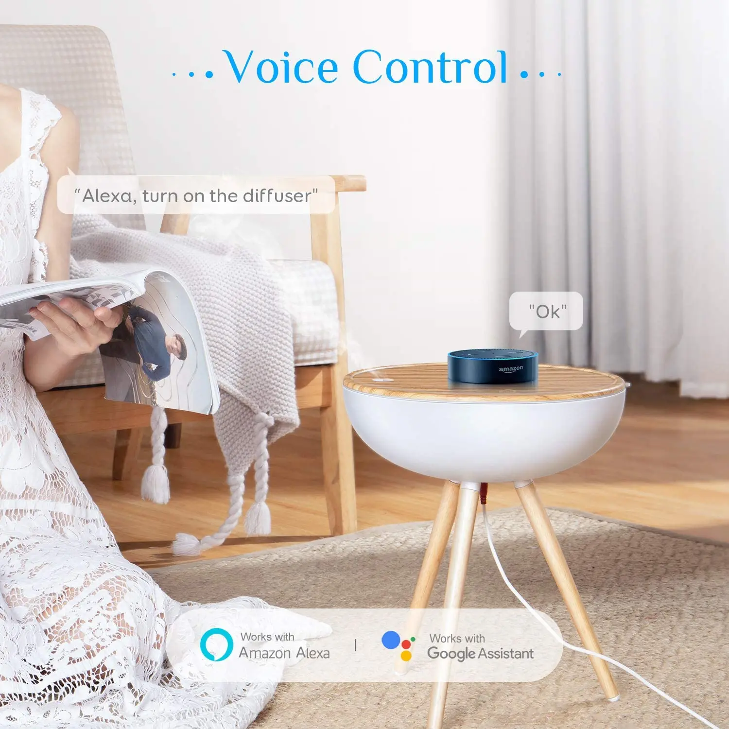 GX·Diffuser 1000 мл Alexa WiFi диффузор эфирного масла умный аромадиффузор увлажнитель 3