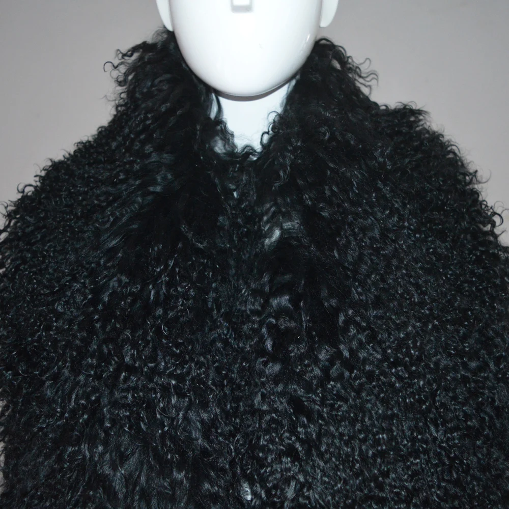 AU187 женские шарфы с большим воротником горячая Распродажа монгольский овечий мех