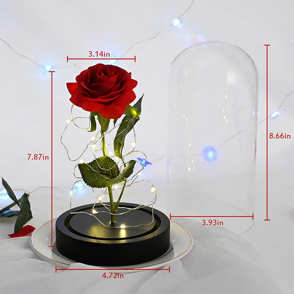 Красота и с рисунком из мультфильма Красавица Чудовище в виде красных роз Стекло