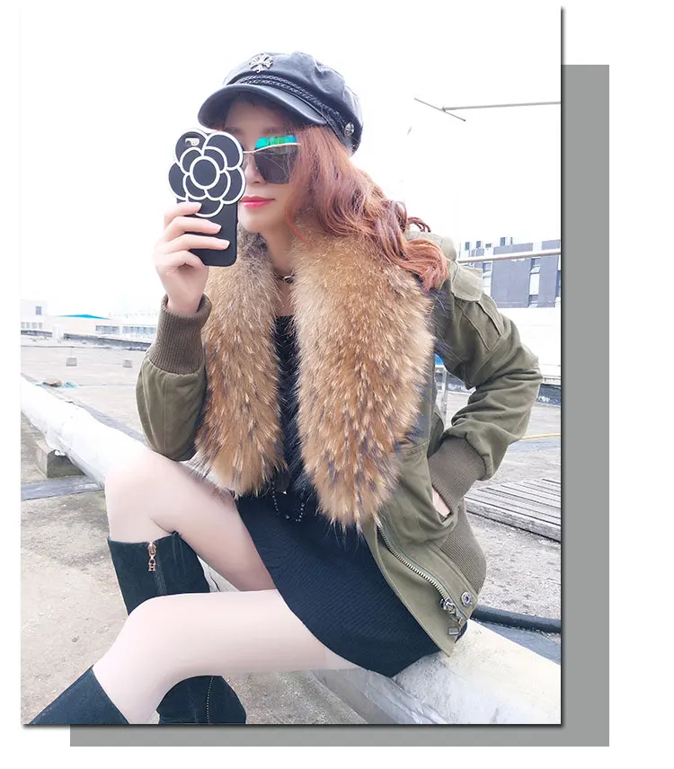 OFTBUY пальто с натуральным мехом зимняя куртка женская большой натуральный мех енота воротник бомбер одежда парка уличная Новая военная
