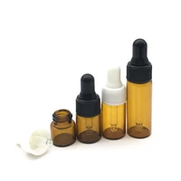 10pcs 1ml 2ml 3ml 5ml mini empty glass bottle portable aromatherapy perfume essential oil vail with glass dropper