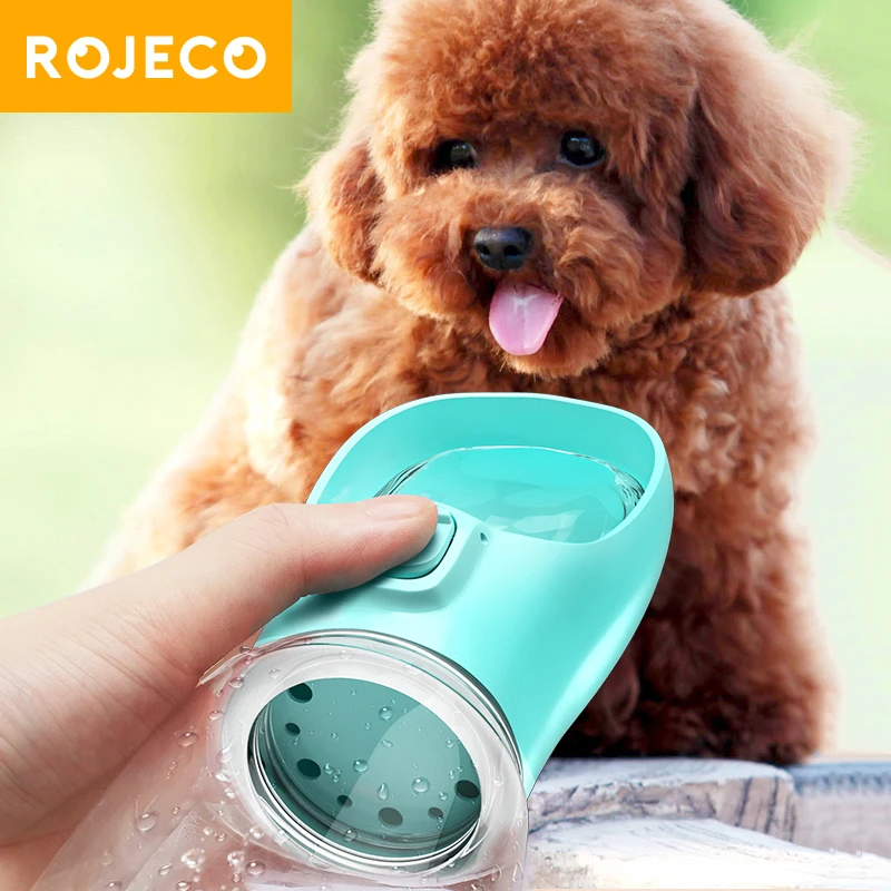 ROJECO Pet Dog Water Bottle Portable Drinker Cat Water Bowl For Dogs Sport Travel Water Bottle Drinking Bowl For Dog Accessories