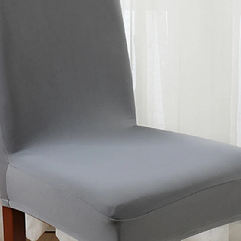 Роскошные Однотонные эластичные съемные чехлы на стулья из спандекса для