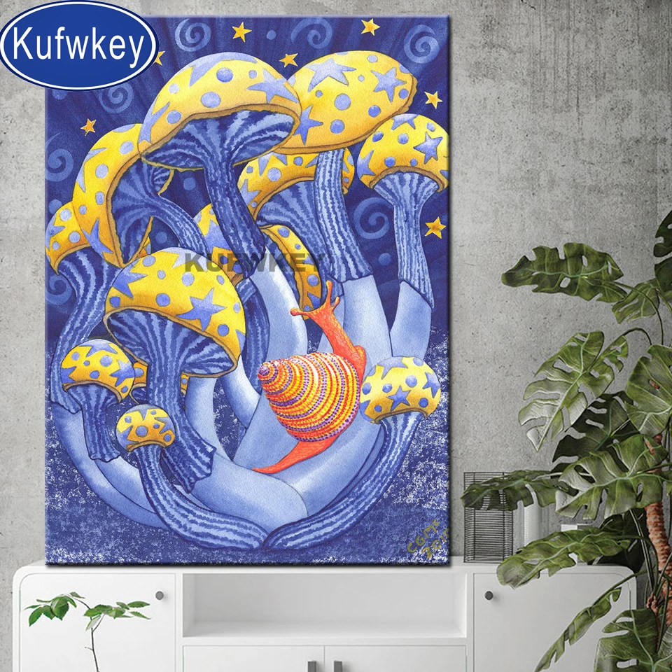 New diamond embroidery mushrooms diamant painting Cross Stitch full square round drill Mosaic puzzles Diamond Painting cartoon | Дом и сад