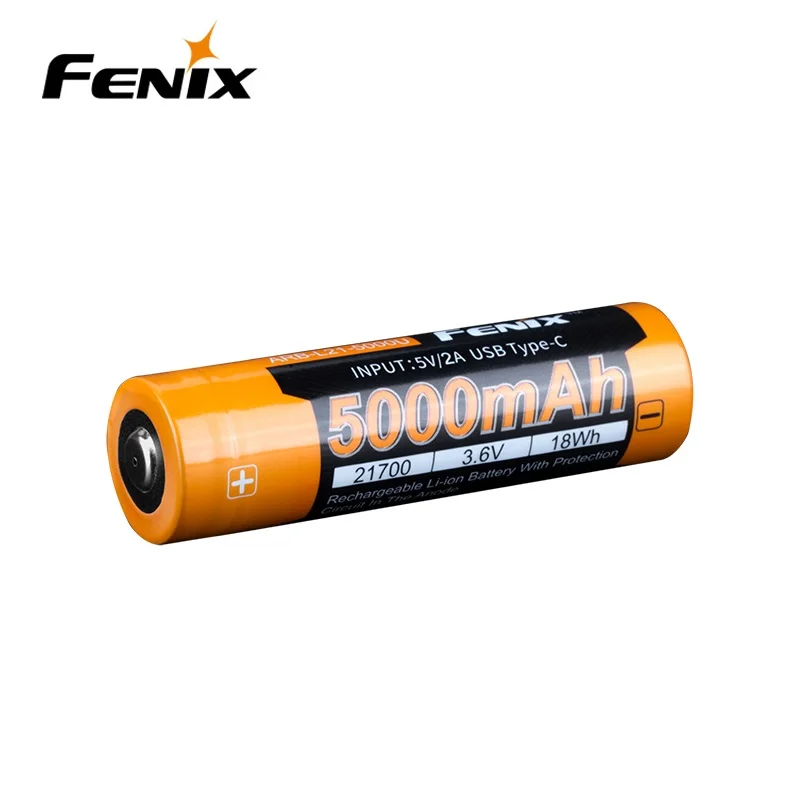 Литий ионный аккумулятор Fenix ARB L21 5000U 5000 мАч 21700 с зарядным интерфейсом USB Type