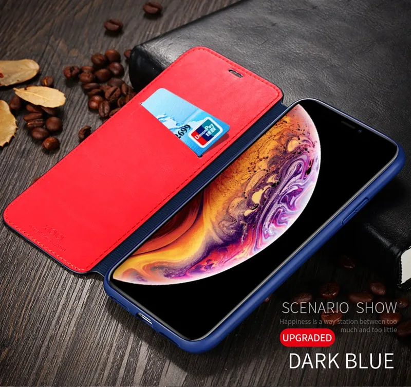 X-Level держатель карты кожаные флип-Чехлы для iPhone11 Pro XS Max XR X 8 8 6 6S 7 Plus ультра тонкий бизнес-Чехол-оболочка