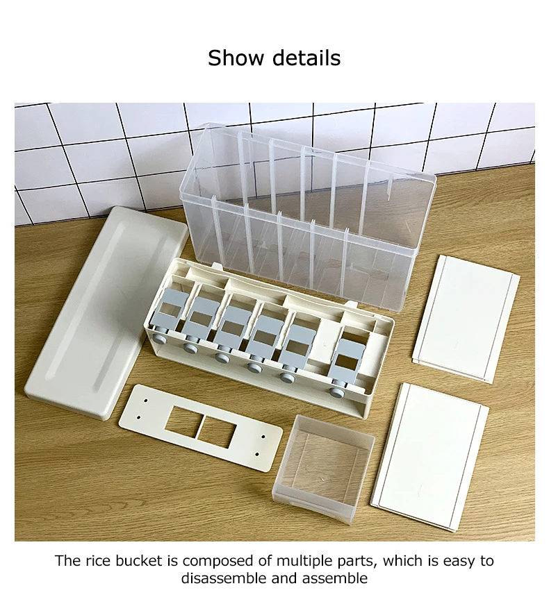 

9-10L Wall-mounted Dry Food Dispenser Grain Rice Bucket Wall-mounted Rice Storage Tank Kitchen Storage Food Container