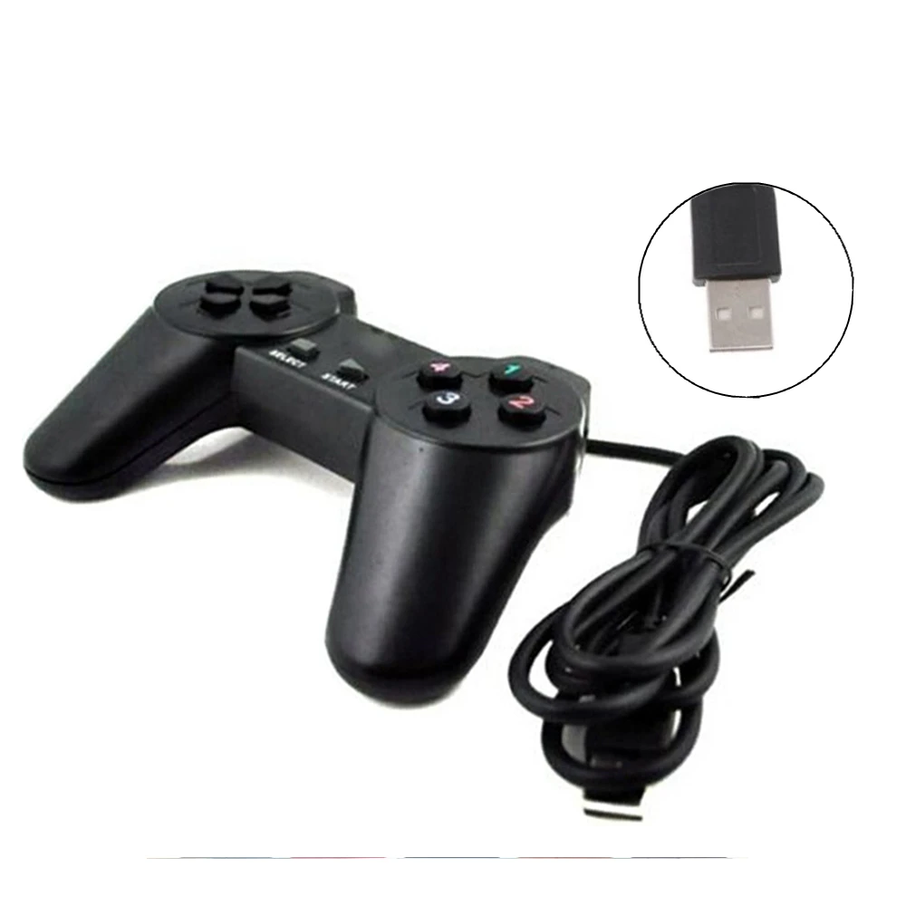 Двойной ударный Проводной USB 2 0 Plug and Play простой игровой контроллер геймпад