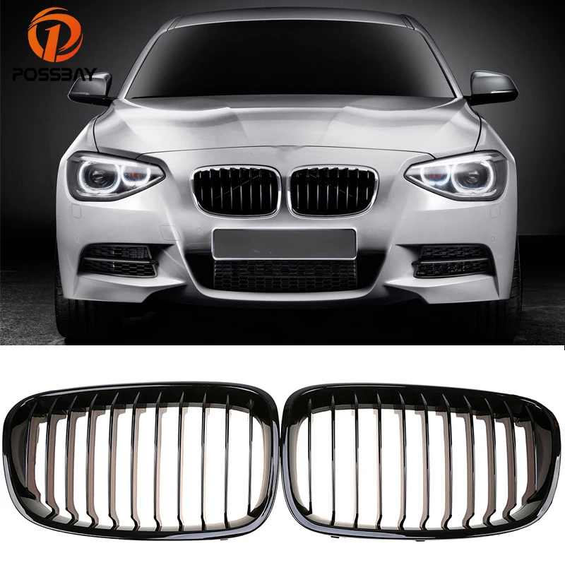 Решетки передней раковины POSSBAY решетка глянцевая черная для BMW 1 Series F21 116d ed/116i/118d 3