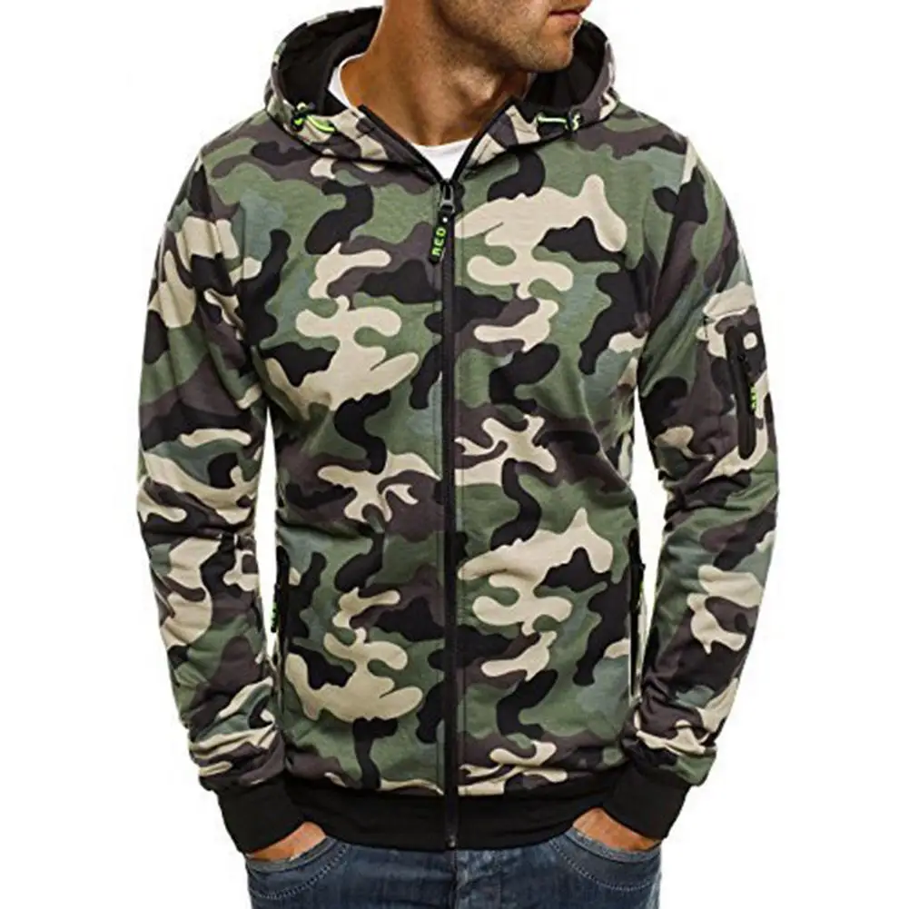 Camouflage Hooded Jacket Men's Cardigan Casual Sweater Europe And America Hoodie |