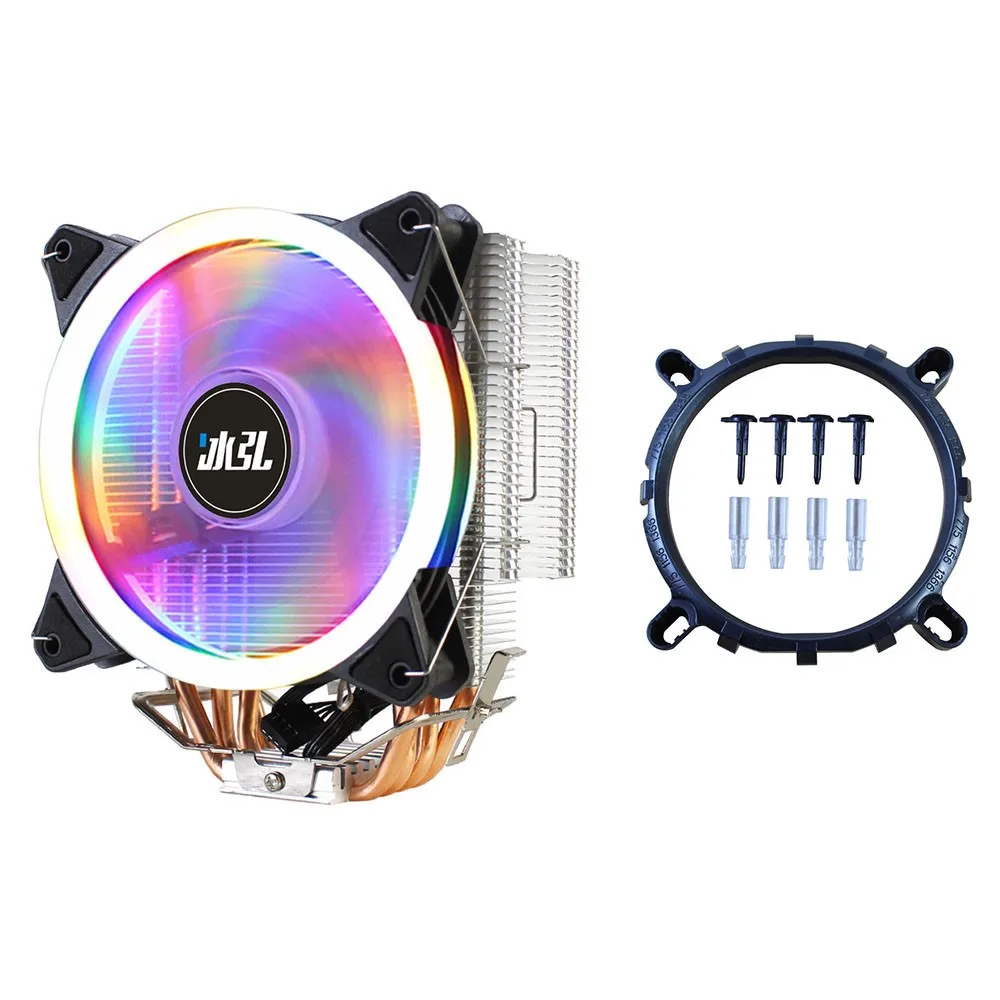 

Кулер для процессора BINGHONG, 4-контаксветодиодный, PWM, 4 медных трубы, низкий уровень шума, один охлаждающий вентилятор для материнской платы AMD ...