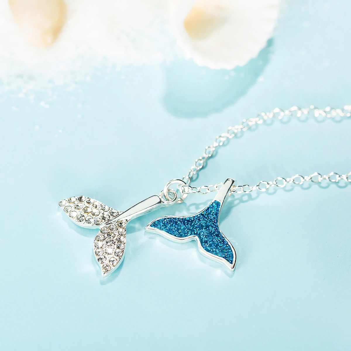 2020 Модное Новое Стильное ожерелье с хвостом русалки покрытое розовым золотом 925