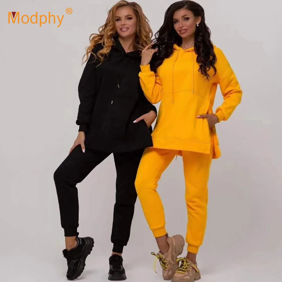 Осень-зима 2020 новый женский свитер с капюшоном + штаны повседневный спортивный