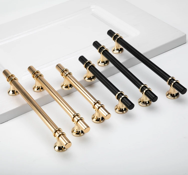 Роскошные золотые ручки для шкафа современные черные ящиков в скандинавском