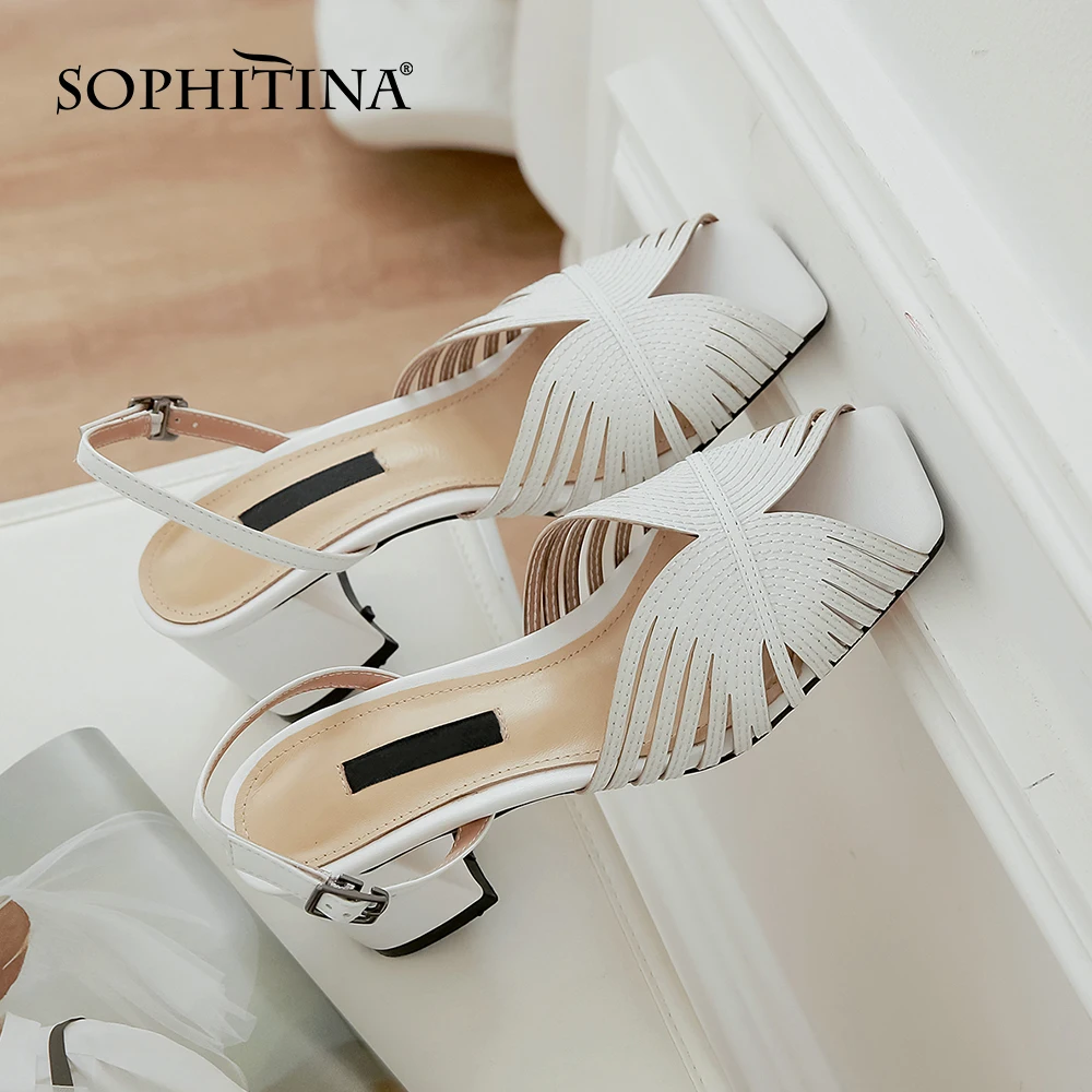 Сандалии SOPHITINA женские с открытым носком босоножки перекрестными ремешками