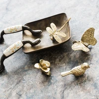 retro butterflydragonflyorchid brass handle wardrobe drawer gold cabinet pulls copper handles for furnitur cupboard handles