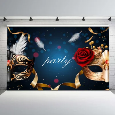 Виниловый фон для фотосъемки с изображением Золотой карнавальной конфетти