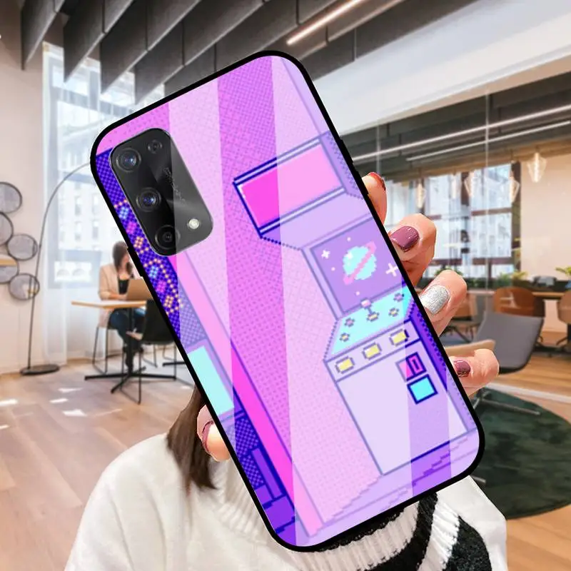 RUICHI художественная эстетика пикселя для Oppo R9 11 17 PRO F5 7 9 A5 37 57 59 83 стеклянная