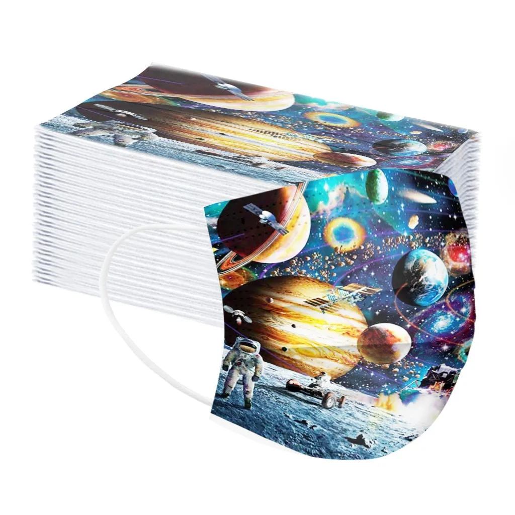 

50pc Kid Disposable Face Masks 3ply Protec Filter Masks With Pattern Anti-dust Masque Children Mascsrillas Party Decoration