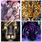 Индивидуальные красивый анималистический принт алмазов картина тигр Jaguar Лев Фея Графический с круглой мозаикой и стразы сверла для домашней стены