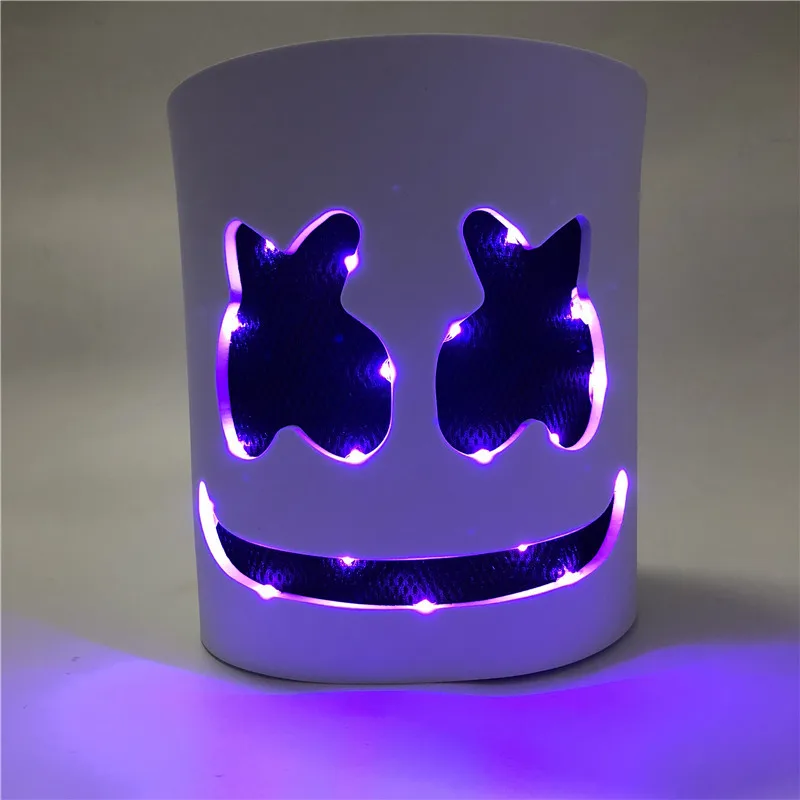 Purple light DIY EVA DJ светодиодный светящийся шлем маска косплей реквизит маска для Хэллоуина полное лицо косплей реквизит Хэллоуин вечерние барные маски - Цвет: Purple light