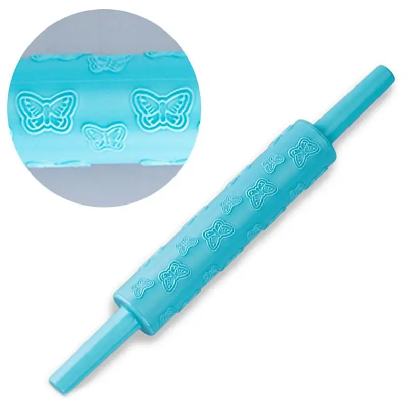 

1 Piece Rolling Pin Embossing Baking Tool Non Stick Dough Pastry Roller Cookies Fondant Cake Patterned Decor Kitchen Accessories