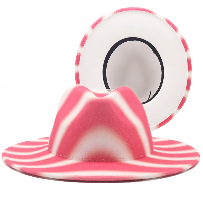 Женская шерстяная шляпа в полоску с широкими полями | Аксессуары для одежды