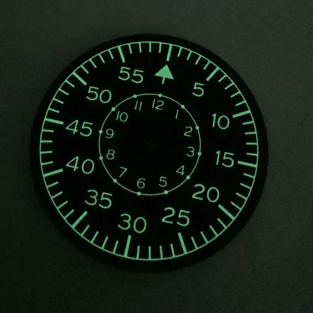 Зеленый светящийся циферблат 35 5 мм черного цвета для часов Miyota 8215 821A 8205 Mingzhu 2813 Sea