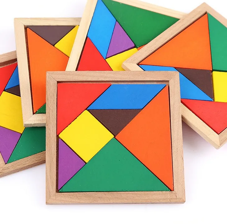 Головоломки волшебный Tangram детские деревянные развивающие игры хобби Детские
