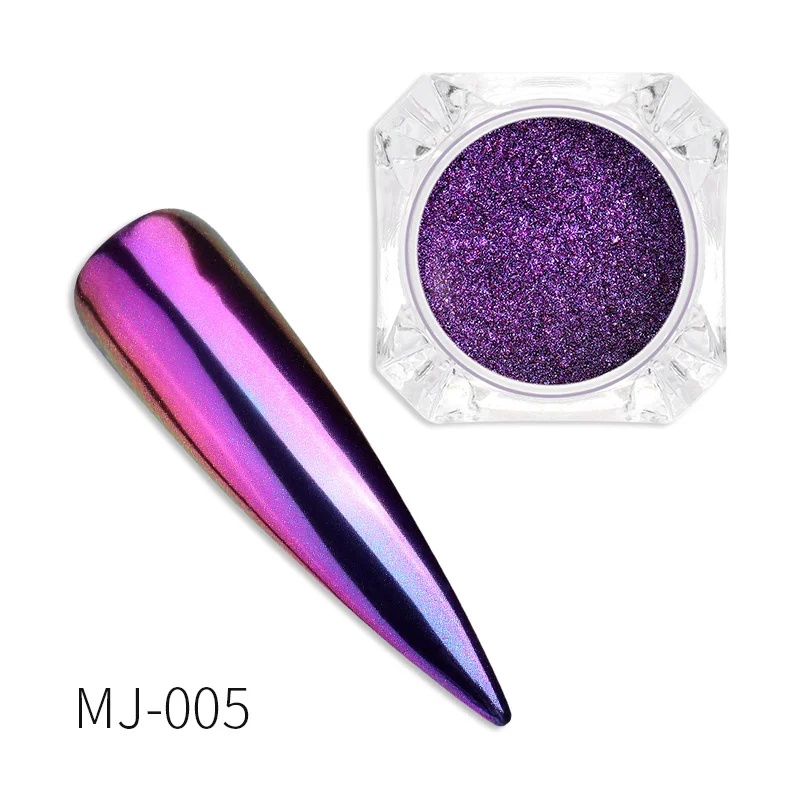 MJ-005 1 коробка Ослепительная зеркальная блестящая Лазерная хромированная пигмент сделай сам для салона голографическая пудра для украшения ногтей Маникюр для УФ-геля - Цвет: MJ-005