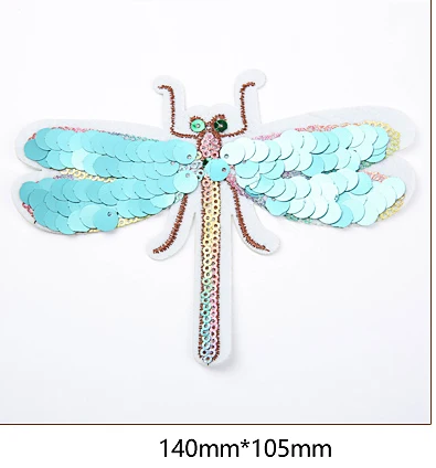 Нашивки с блестками ярко синего цвета маленькие насекомые стрекоза пчела жук