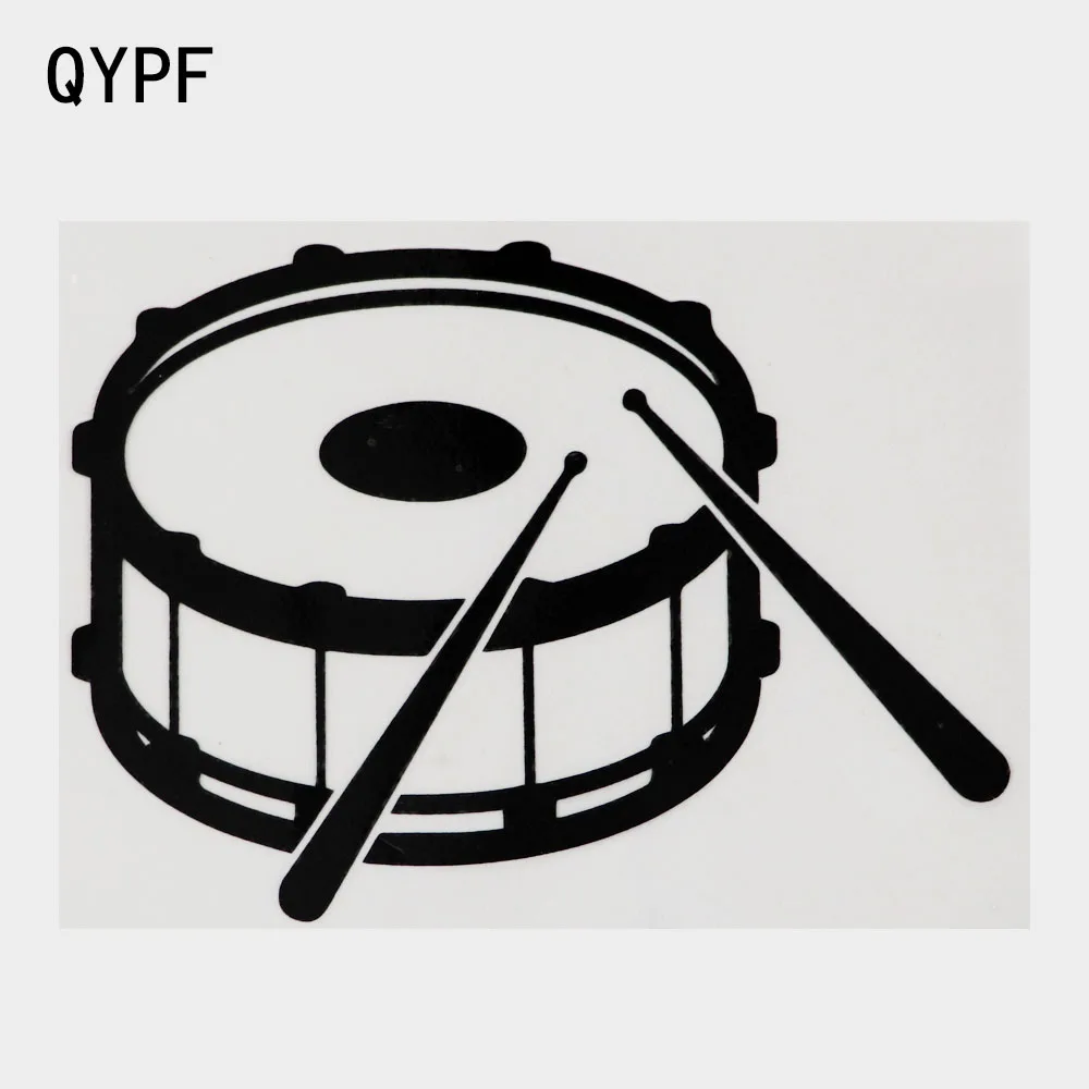 Автомобильная наклейка QYPF 13 3 см × 9 8 силуэт барабана и барабанных палочек из