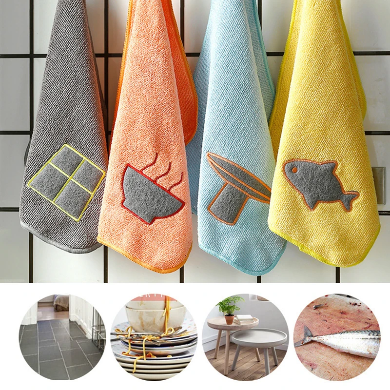 

Kitchen Towel COTTON Tea Towels Housewares Cleaning Tools Dish Bowl Absorbent Dish Clean Ceramic Tiles Wipe Rag Glass