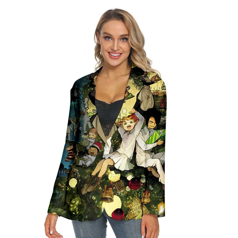 The Promised Neverland 3D Print Men Women Leisure Thin Suit V-neck Spring Autumn Fashion Clothes Streetwear Casual Outfits Top