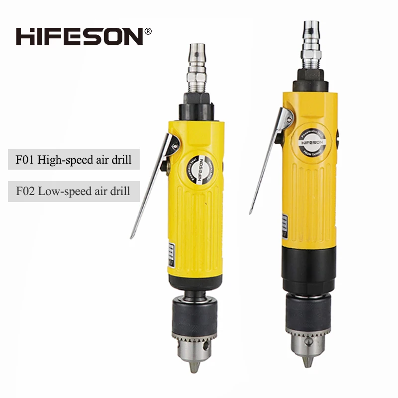 Высокомощная пневматическая дрель HIFESON 3/8 дюйма с прямым вращением большим