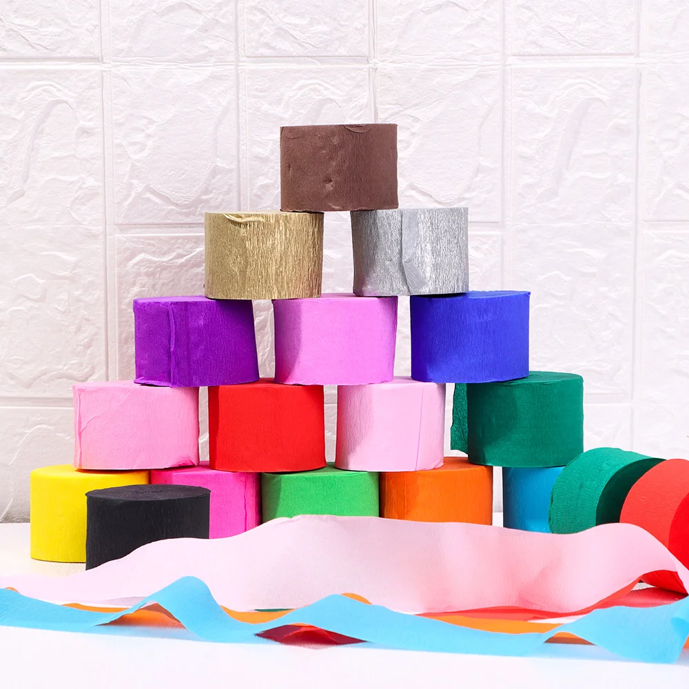 

1 Roll Crepe Paper Streamers DIY Paper Garland Photography Backdrops For Wedding Birthday Party Baby Shower Venue Decoration
