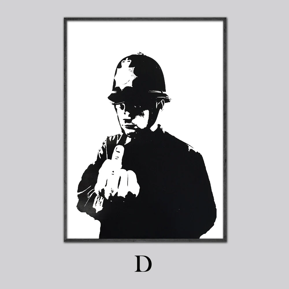 D NOOG Banksy постеры и печать, современная живопись на холсте, Морден-либерализм, настенное искусство для скандинавских гостиной, спальни, домашний декор, часть 1 - Цвет: D