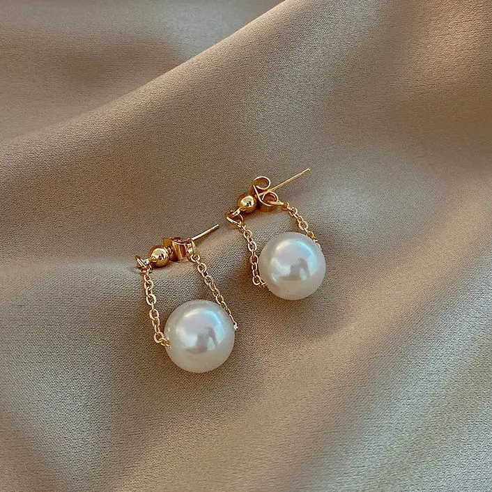 

Pearl earrings for women 2021 new trend fashion korean style chain dangle earrings for girls grunge Aesthetic jewelry wholesale