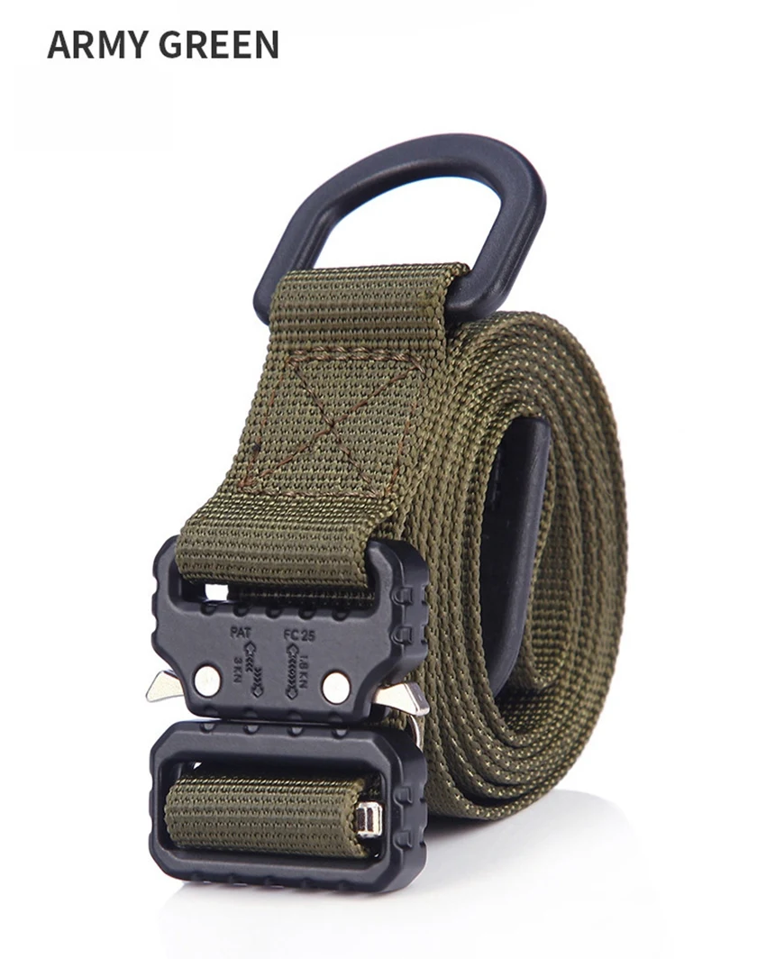 Belt For Men width 1 Inch 25mm Army Military Tactical belts Quick Release Buckle Metal Outdoor Training fit for 26-46 Waist |
