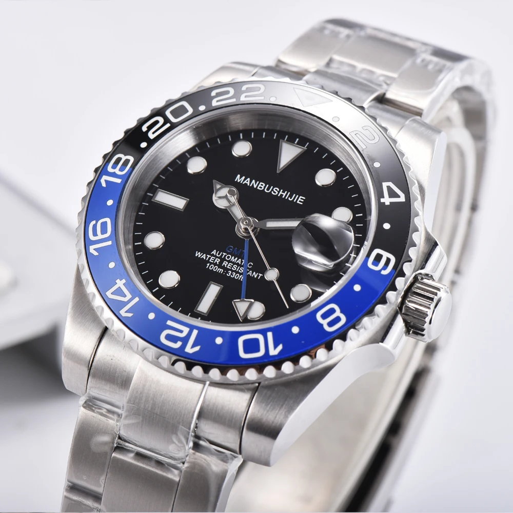 

CORGEUT Fashion Luxury Sapphire Glass 40mm Rotating Bezel GMT Mechanical Watch 100m Waterproof Classic Automatic Diver's Watch