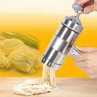noodle machine with 5 mold heads portable manual operated stainless steel pasta maker noddle juicer pressure making machine