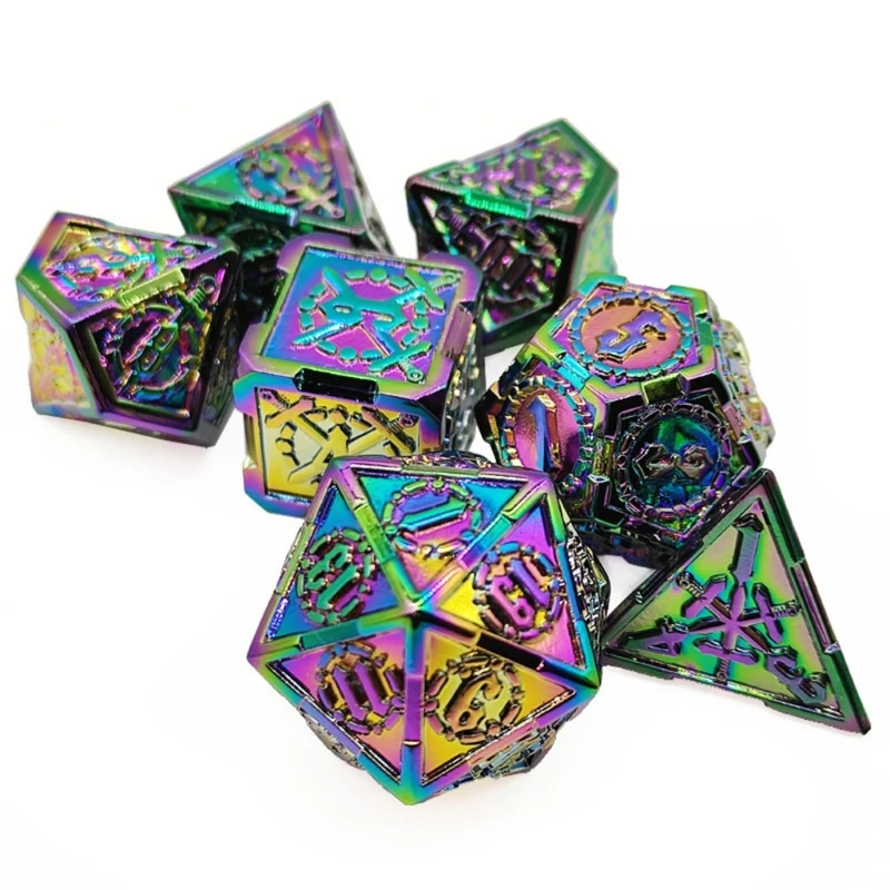 

New Design Metal Dice Set Board Game RPG 7pcs D4 D6 D8 D10 D% D12 D20 Set R3ME