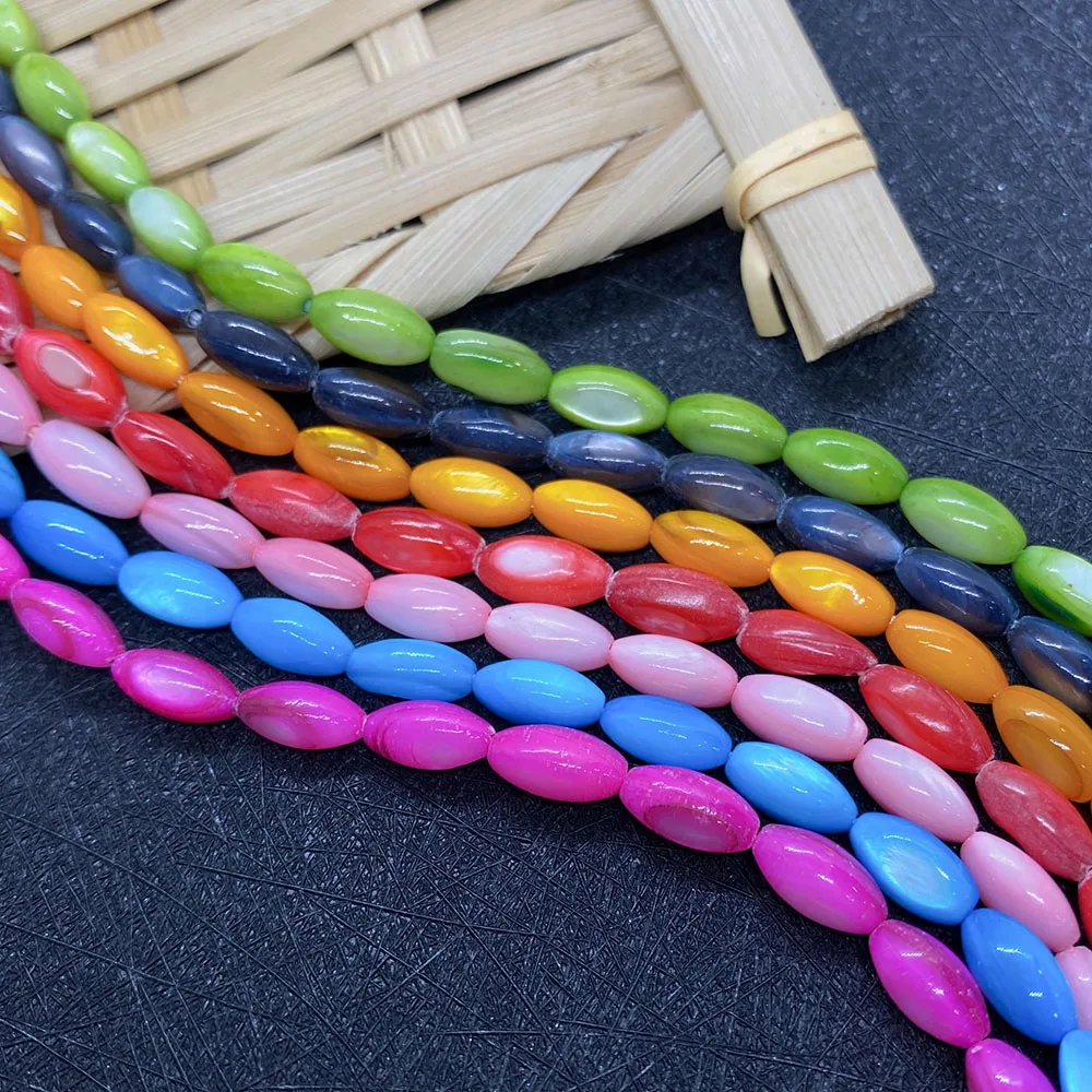 

Natural Shell Dyed Beads DIY Jewelry Making Ladies Necklace Bracelet Earrings Making Colorful Shell Spacer Beads Size 4x9mm