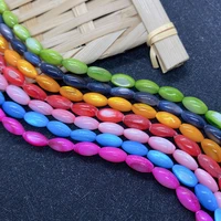 natural shell dyed beads diy jewelry making ladies necklace bracelet earrings making colorful shell spacer beads size 4x9mm