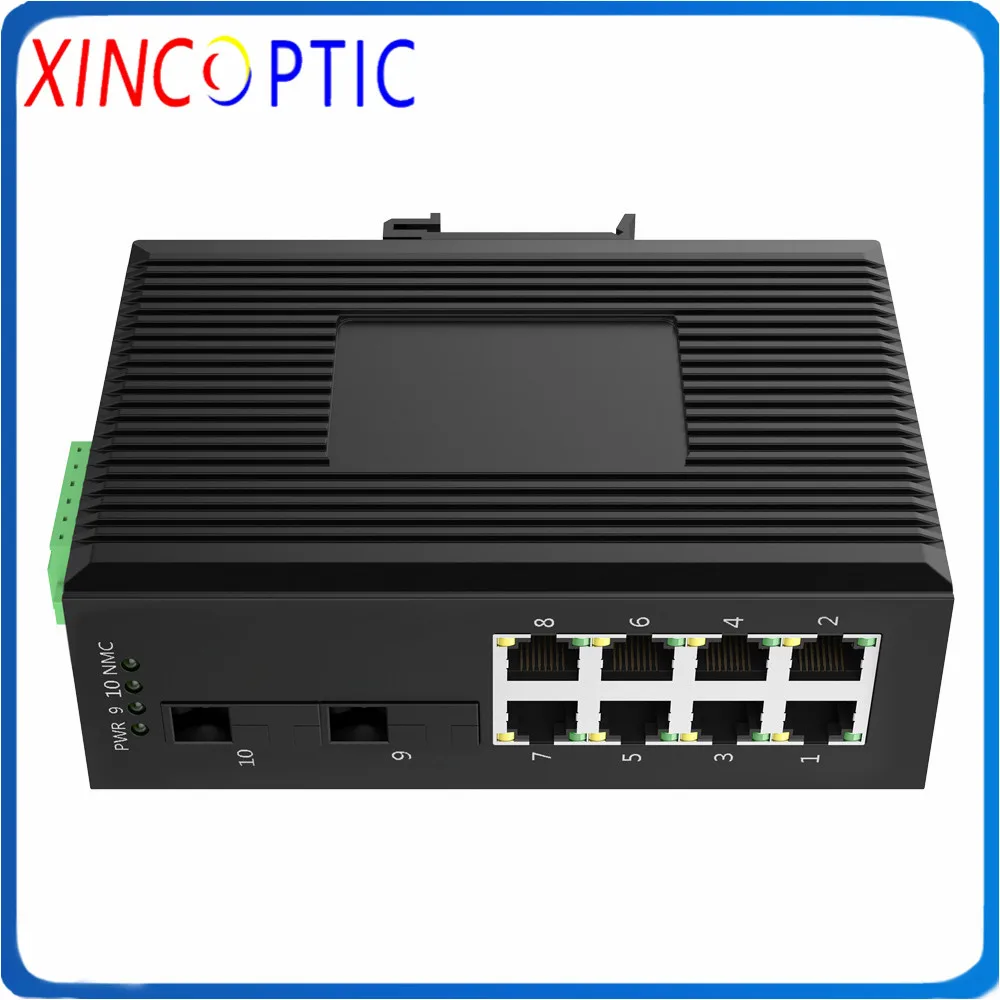 Промышленный Ethernet-коммутатор 8POE 100 Мбит/с IEEE802.3af/at + 2SFP 1000 исключая SFP Gigabit 2 Fiber и 8RJ45