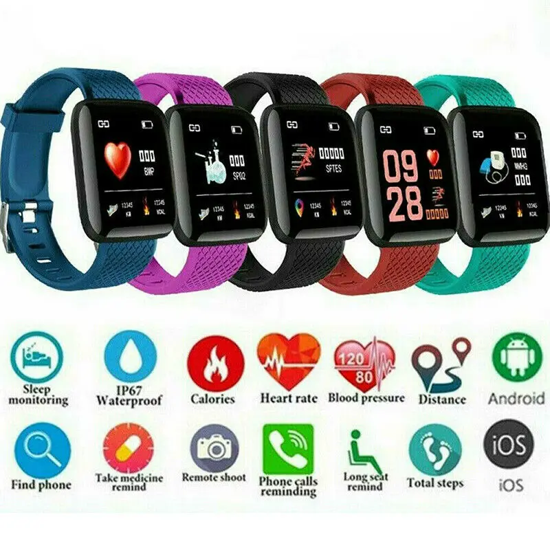 

Смарт-часы фитнес-трекер Браслет пульсометр для Android iOS